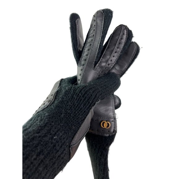 Vintage Gloves Leather Knit Retro Authentic Design Winter Accessories - Picture 7 of 8
